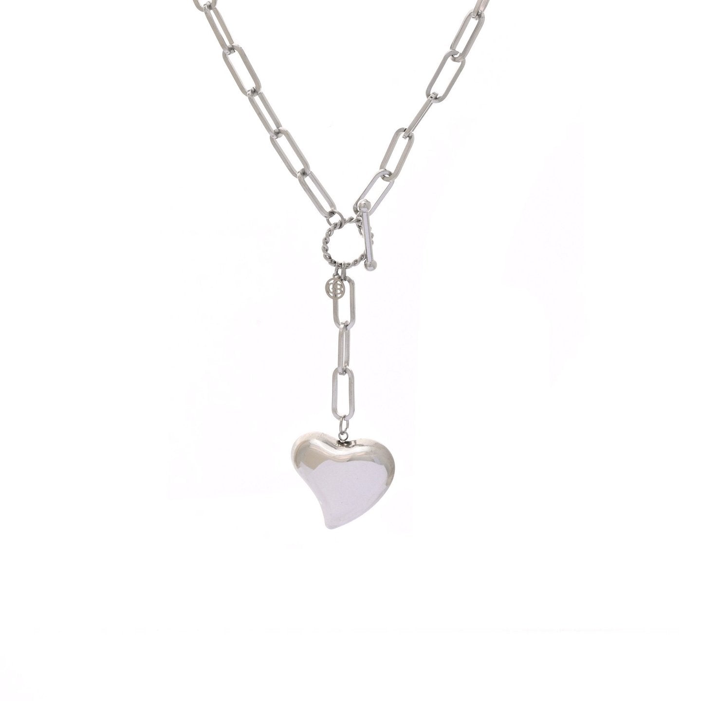 Collier en acier cœur plein