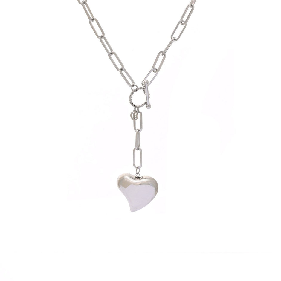 Collier en acier cœur plein