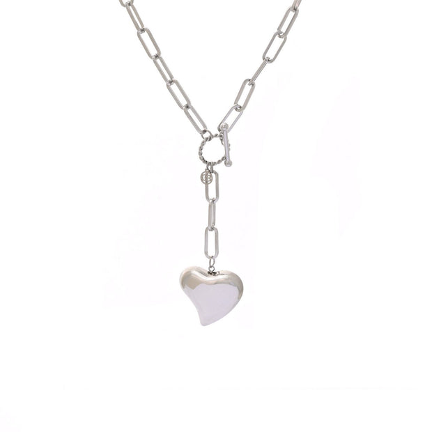 Collier en acier cœur plein