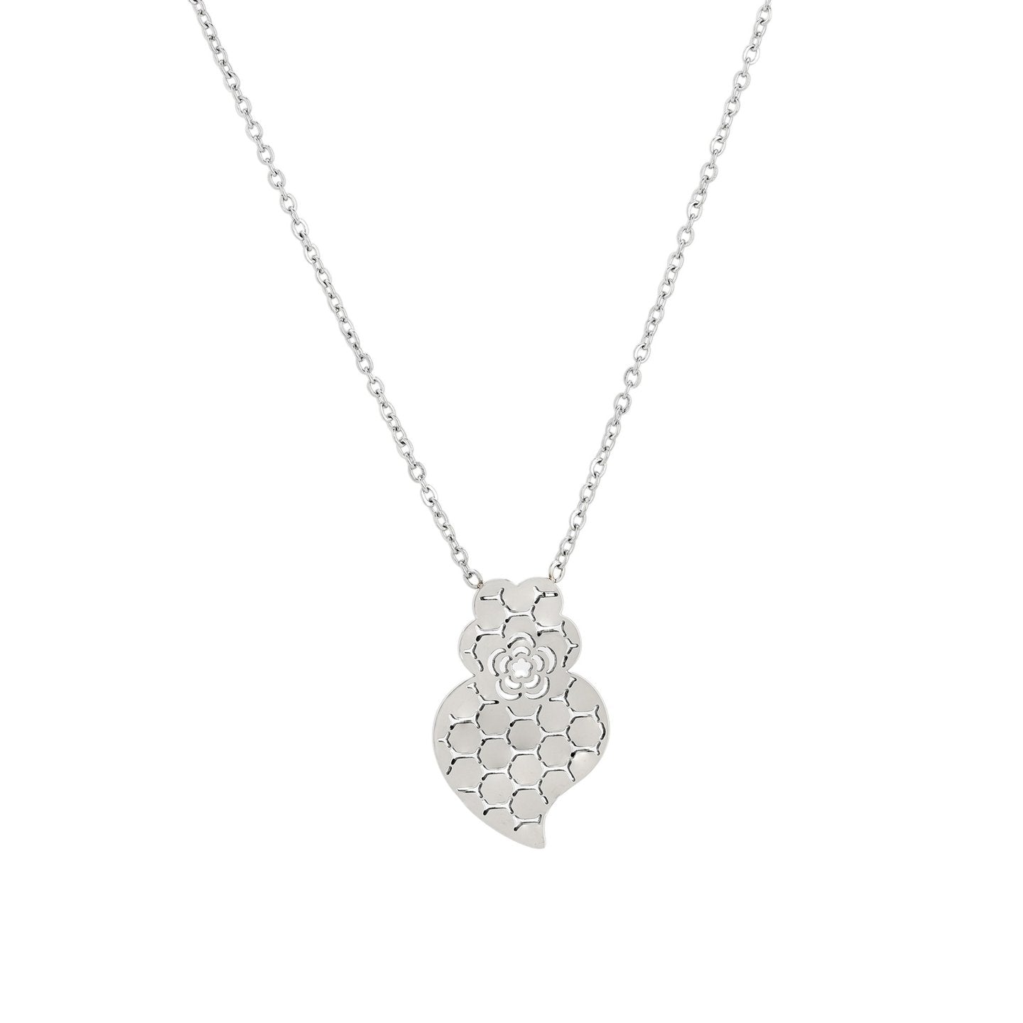 Collier en acier texture coração de viana