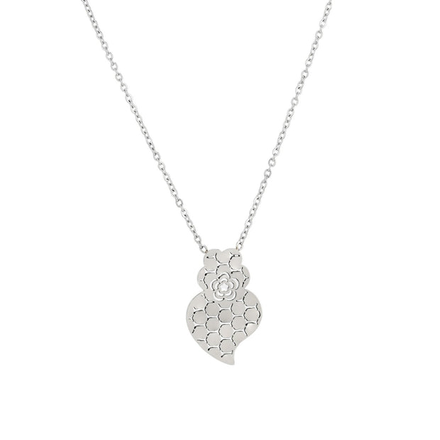 Collier en acier texture coração de viana
