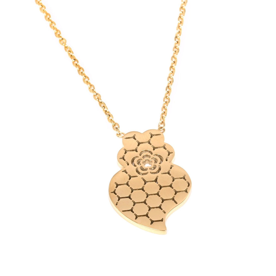 Collier en acier texture coração de viana