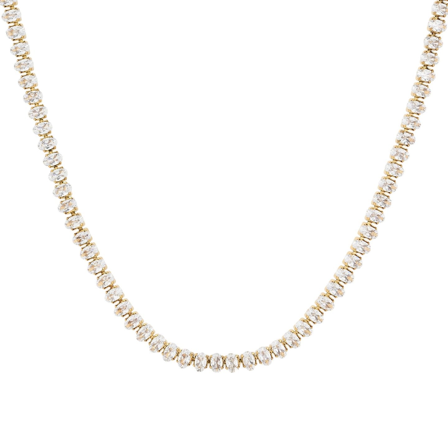 Collier en acier rivière ovale