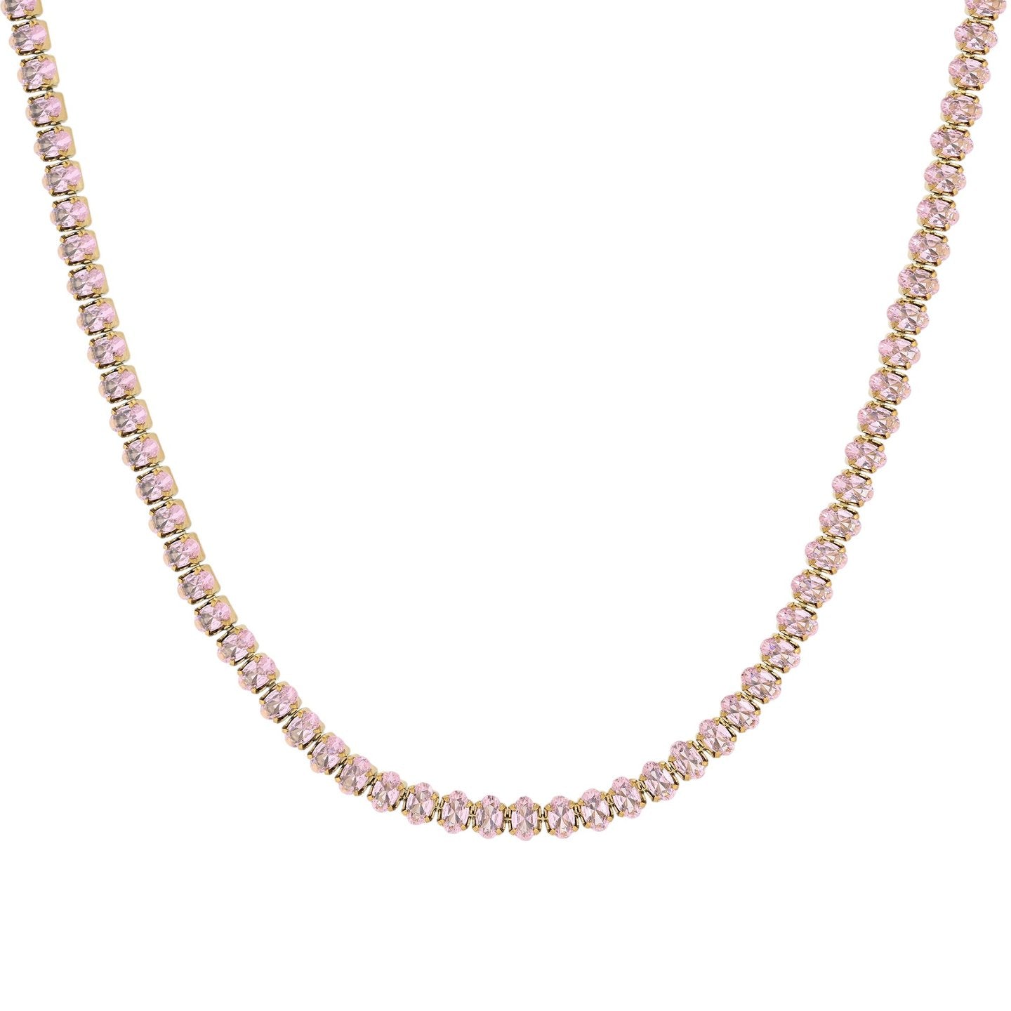 Collier en acier rivière ovale