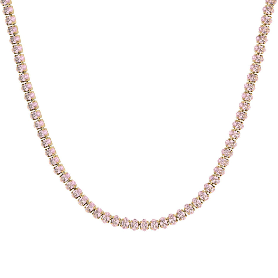 Collier en acier rivière ovale