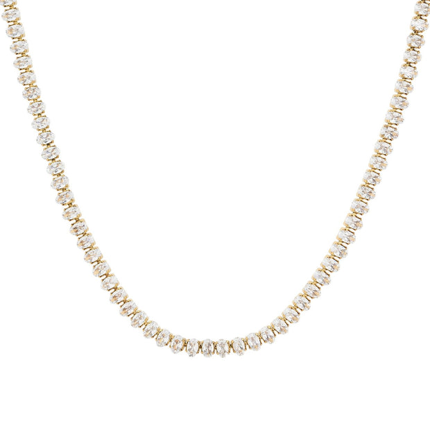 Collier en acier rivière ovale