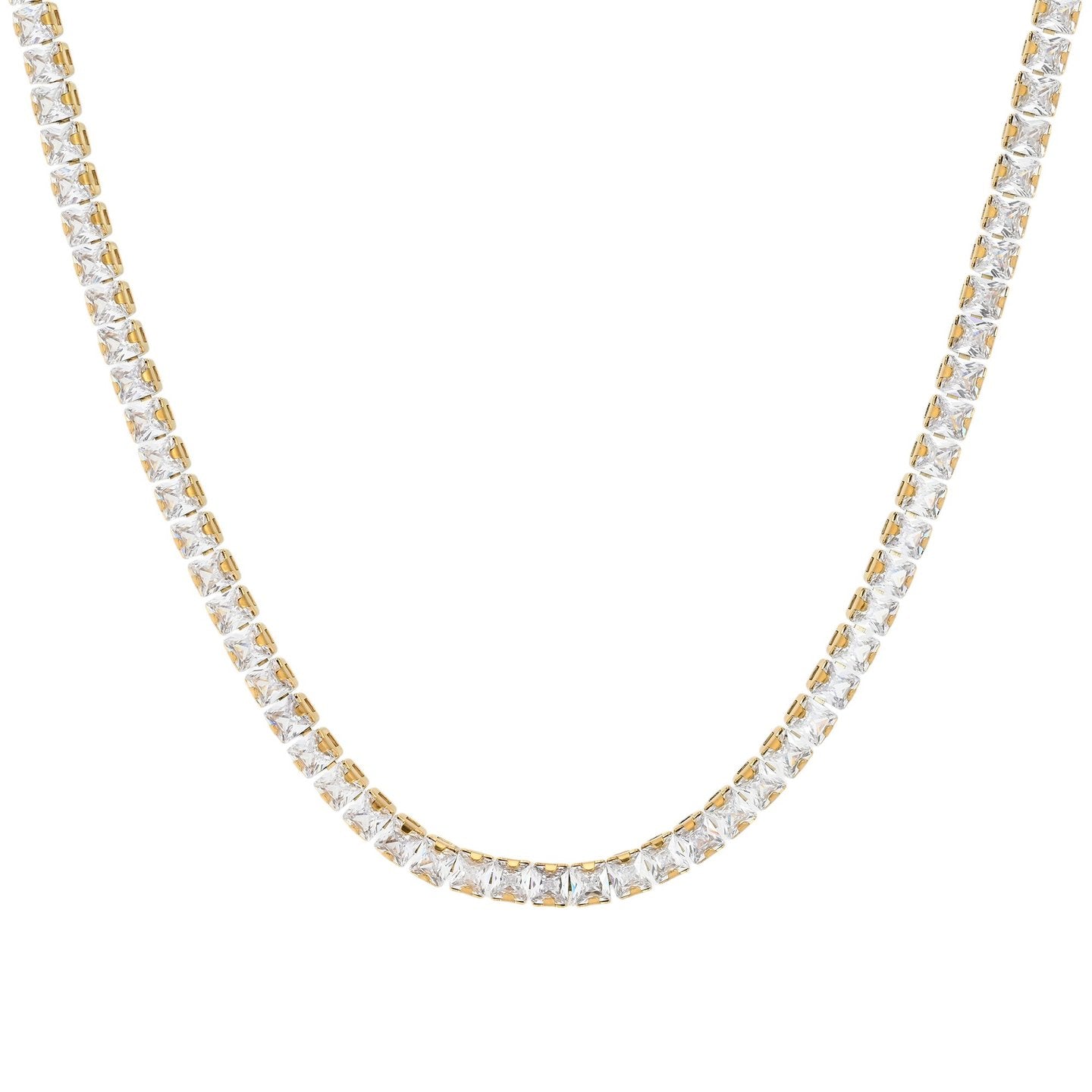 Collier en acier rivière carré