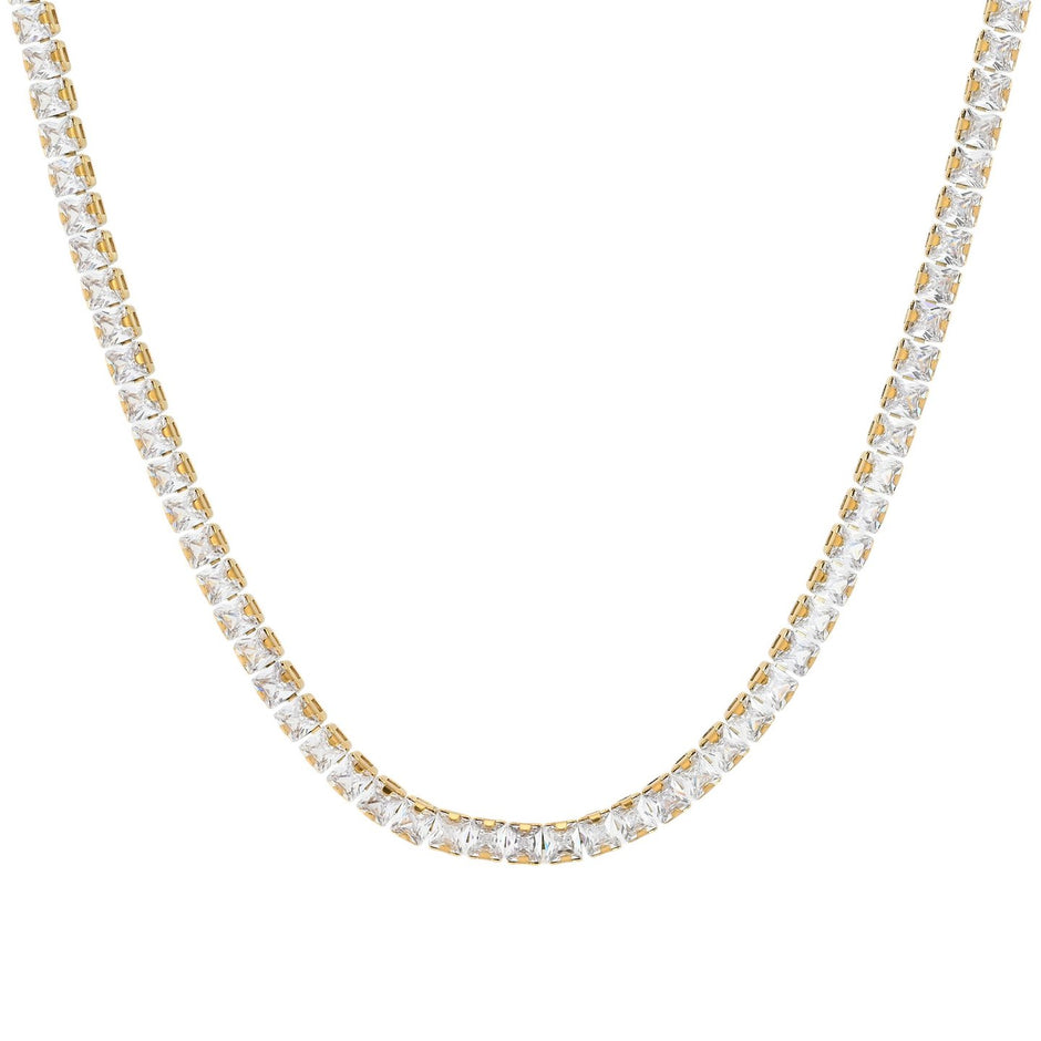 Collier en acier rivière carré