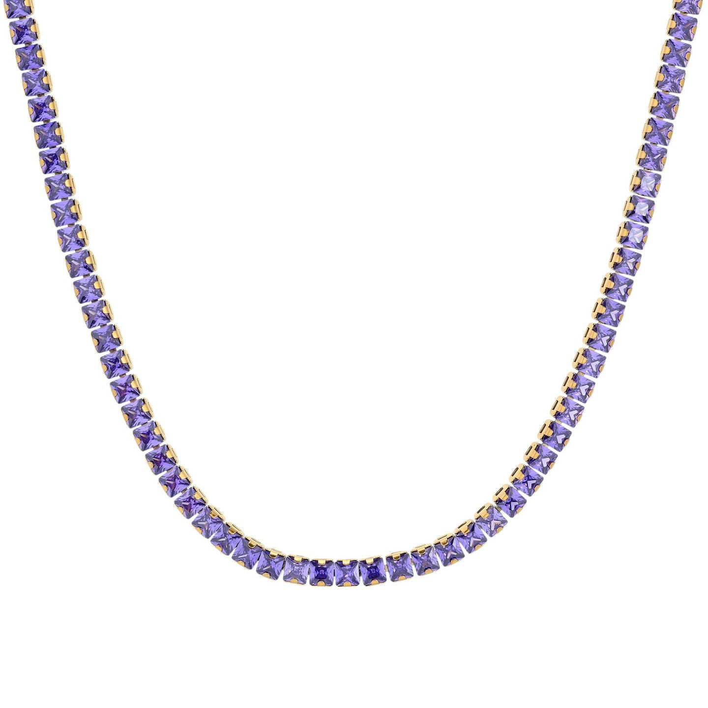 Collier en acier rivière carré