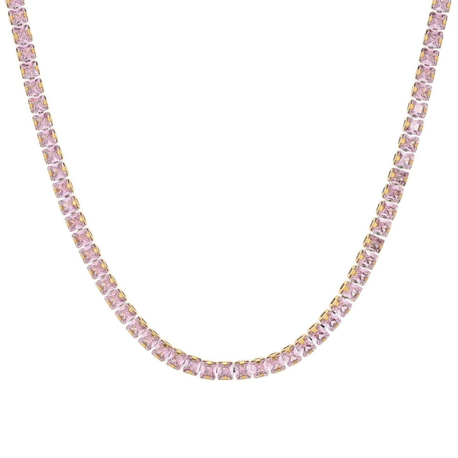 Collier en acier rivière carré