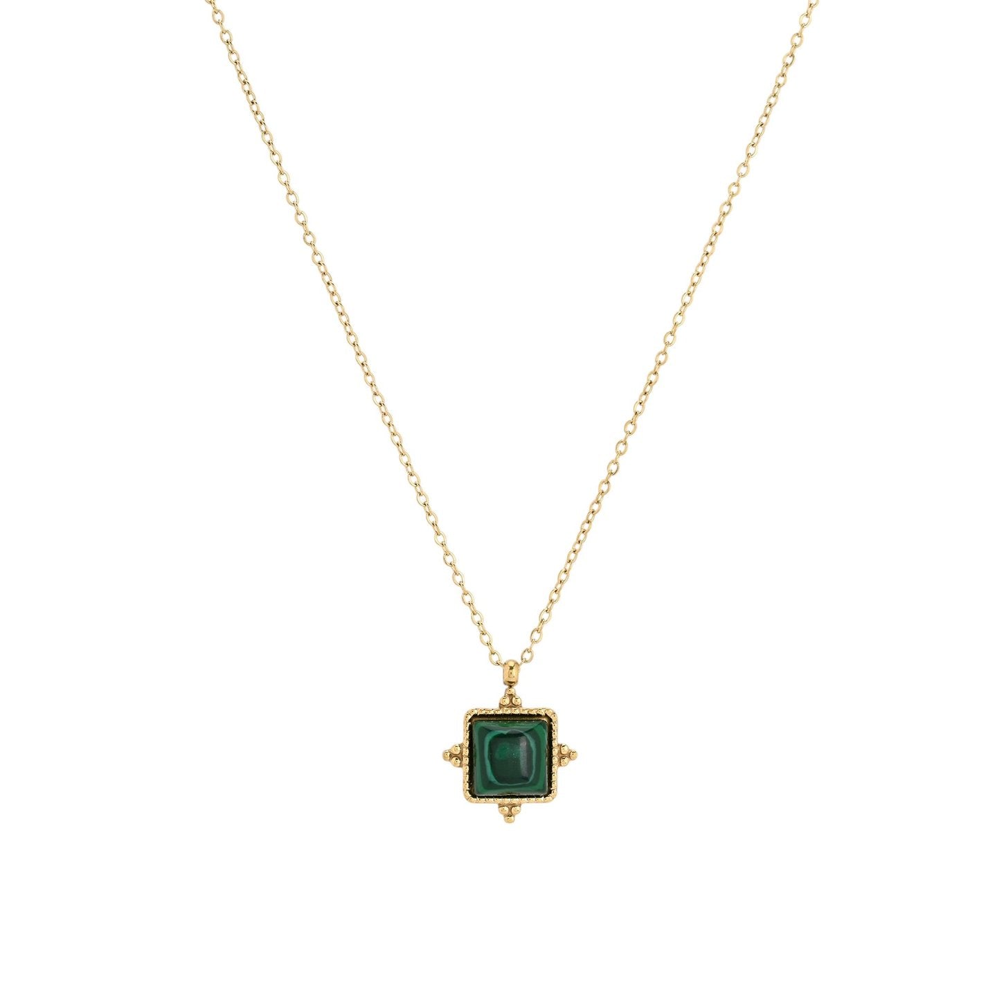 Collier en acier irrégulier pierre