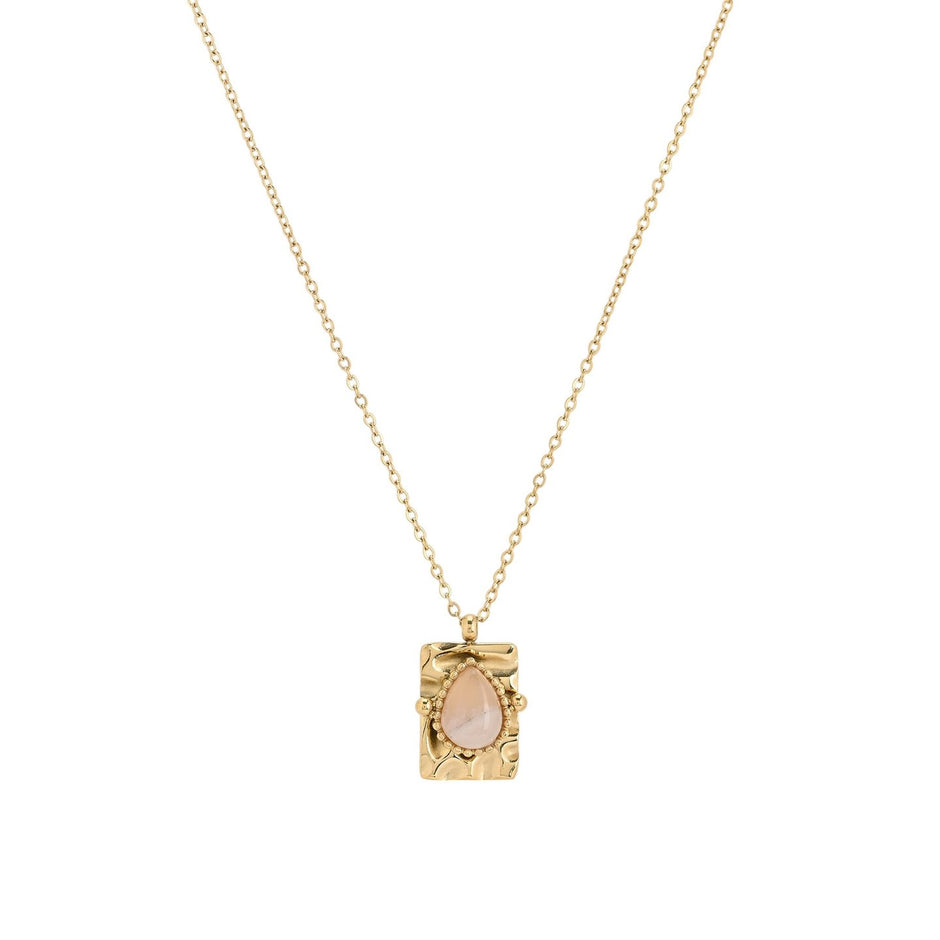 Collier en acier pendentif ovale