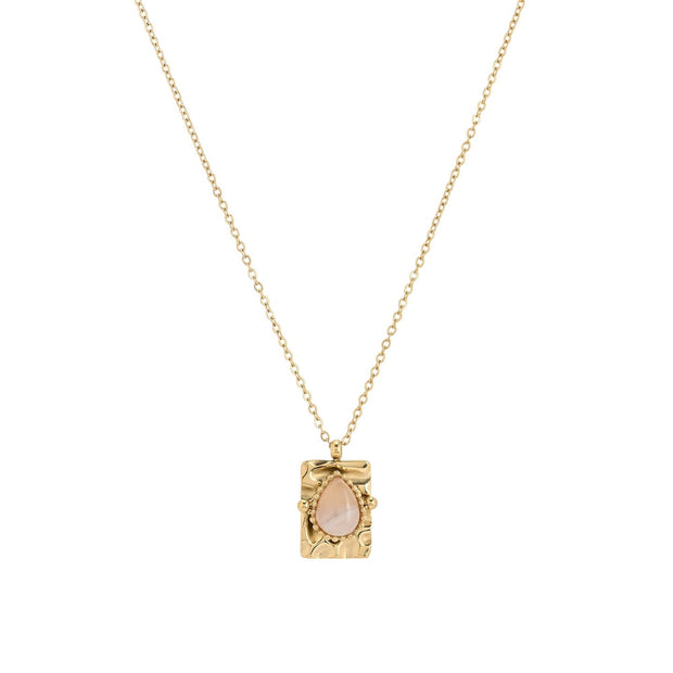 Collier en acier pendentif ovale