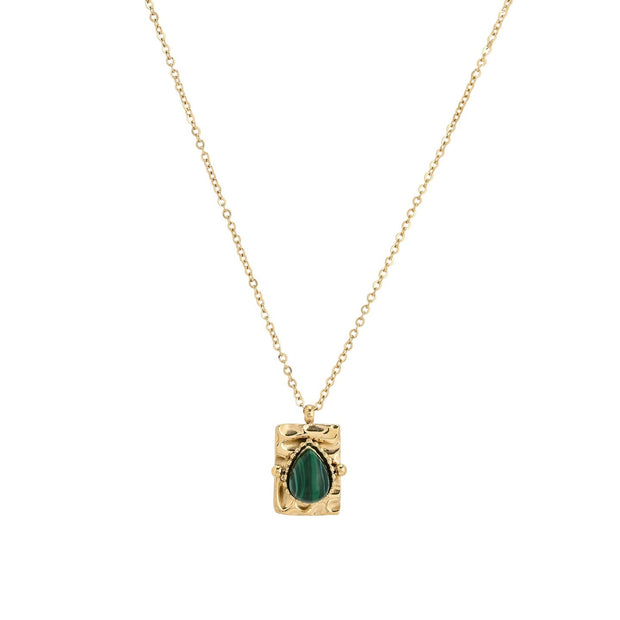 Collier en acier pendentif ovale