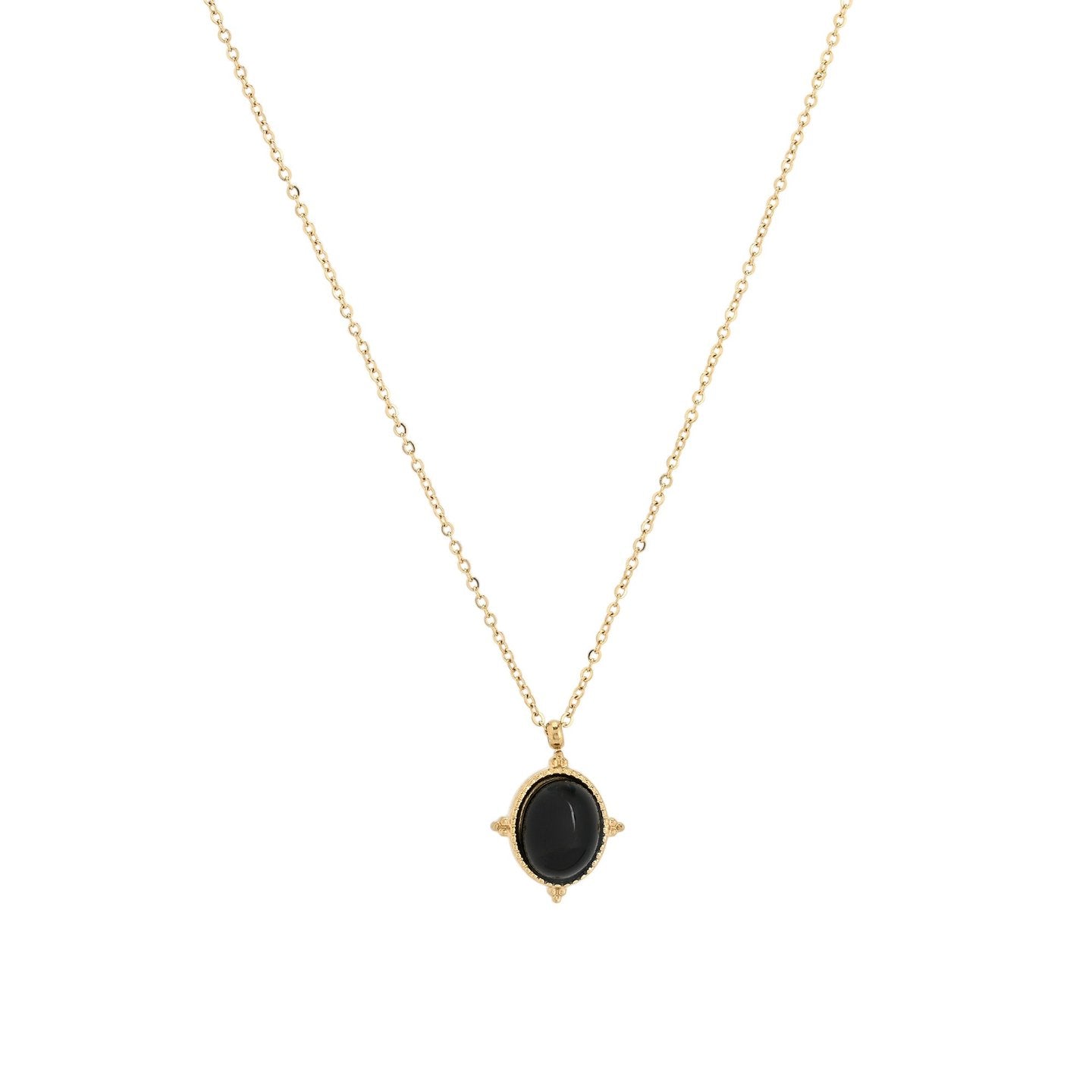 Collier en acier pendentif rond
