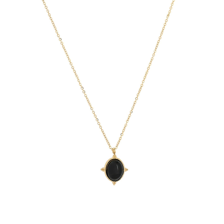 Collier en acier pendentif rond