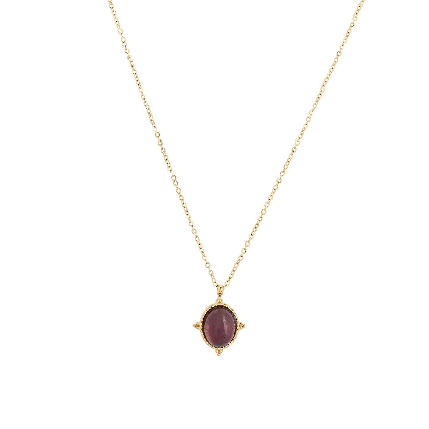 Collier en acier pendentif rond