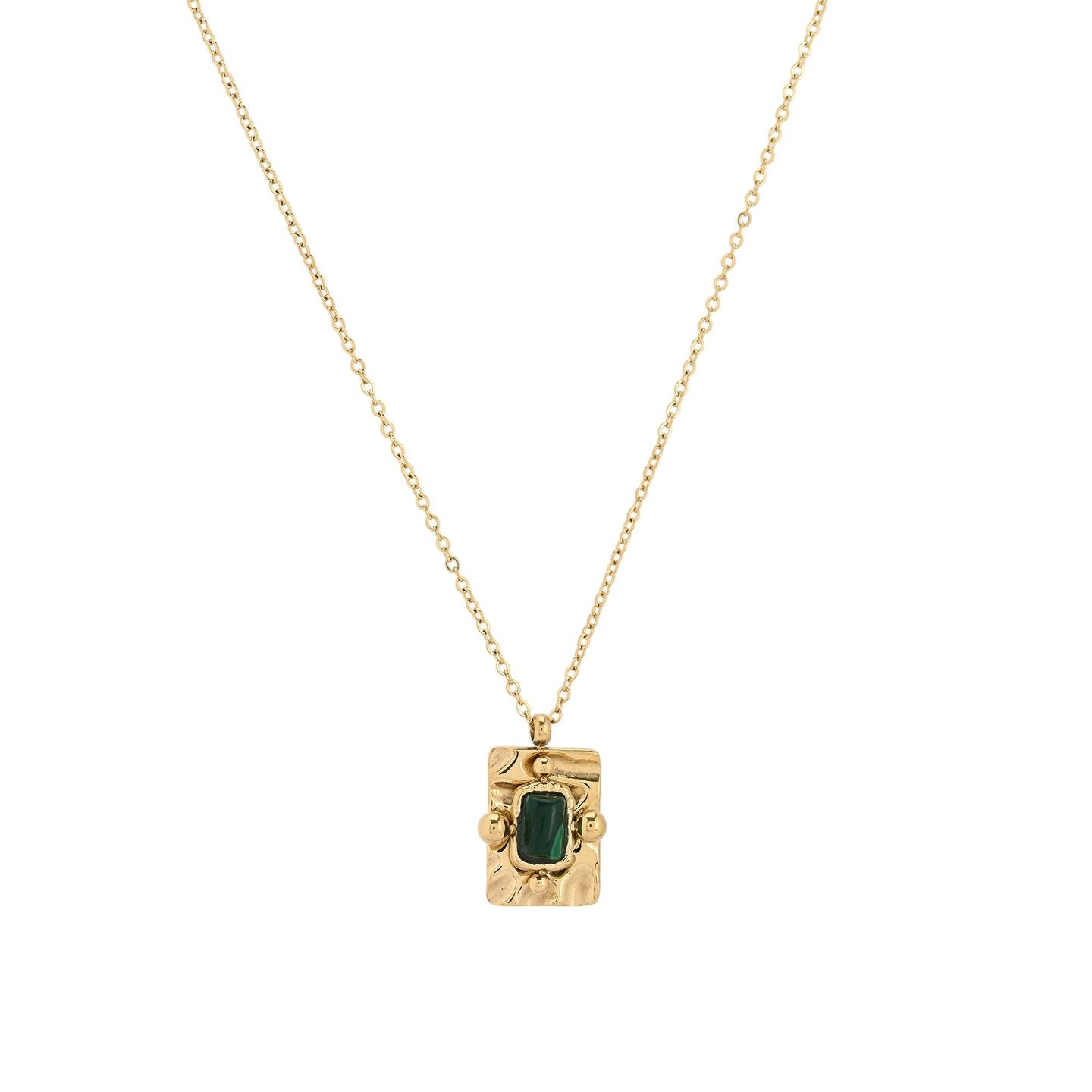 Collier en acier pendentif rectangulaire