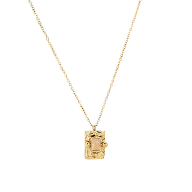 Collier en acier pendentif rectangulaire